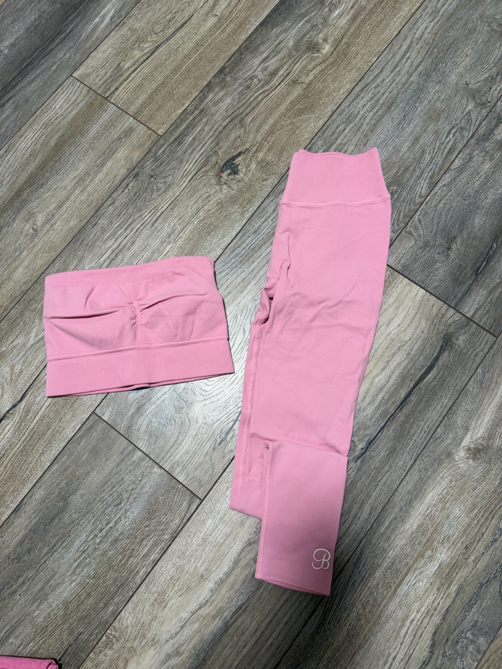Bombshell Sportswear Pink Seamless Leggings with Matching Bandeau